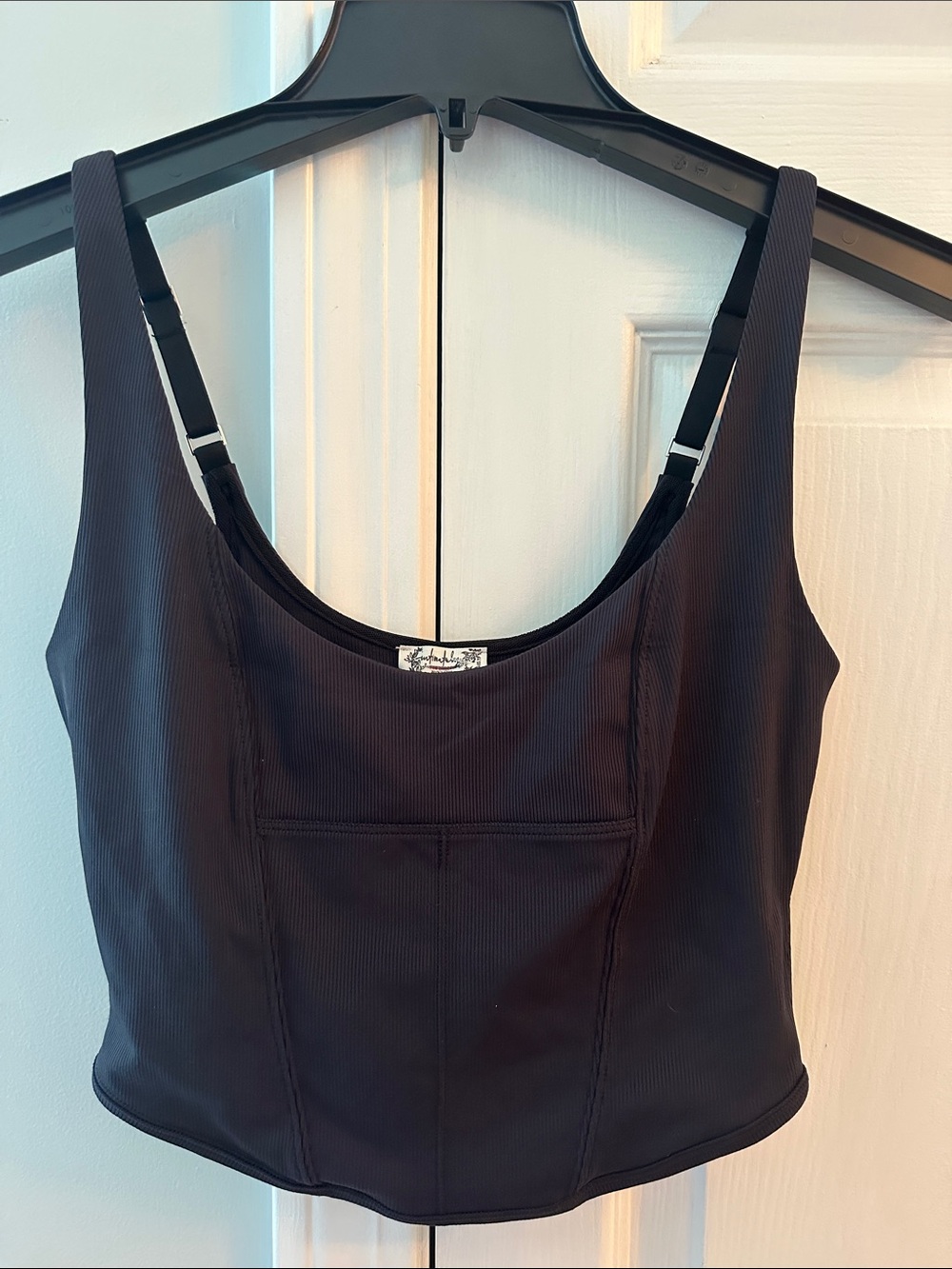 Free People Intimately Black Women's Ribbed Cropped Tank Top- new! Size XS